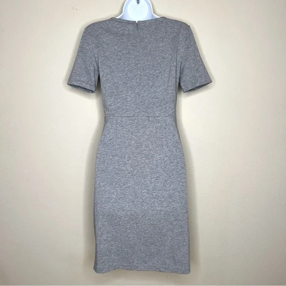 J CREW Gray Cotton Short Sleeve Sheath Dress - G8618 - Sz 2 - Picture 6 of 10